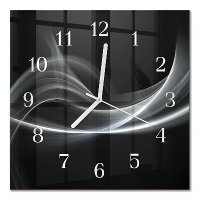 Glass clock square Abstract lines
