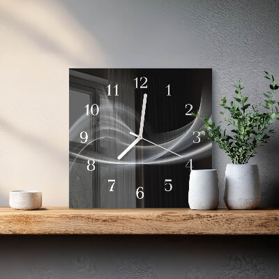 Glass clock square Abstract lines