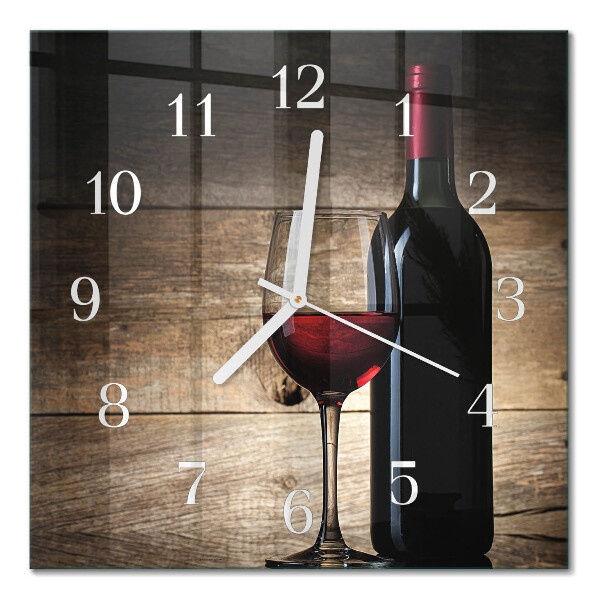 Square kitchen clock Wine