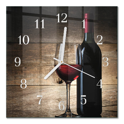 Square kitchen clock Wine