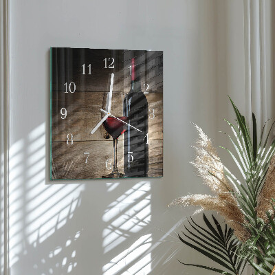Square kitchen clock Wine