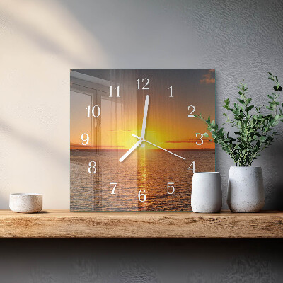Square kitchen clock Sunset