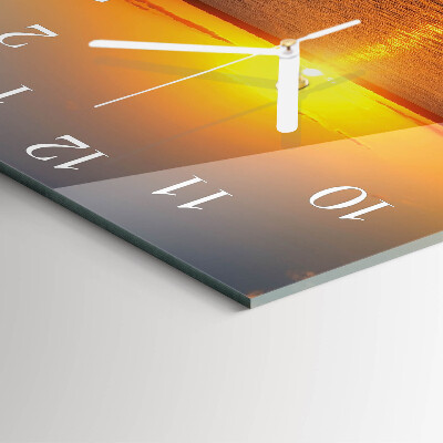Square kitchen clock Sunset