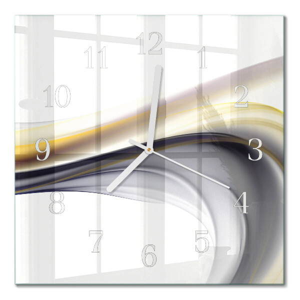 Glass wall clock square Abstraction