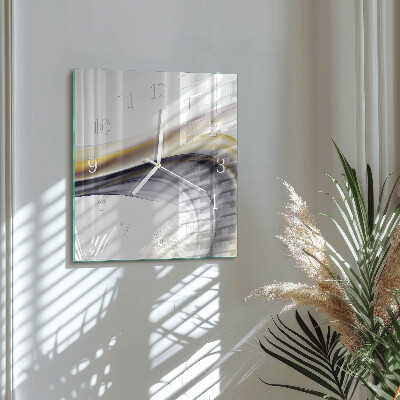 Glass wall clock square Abstraction