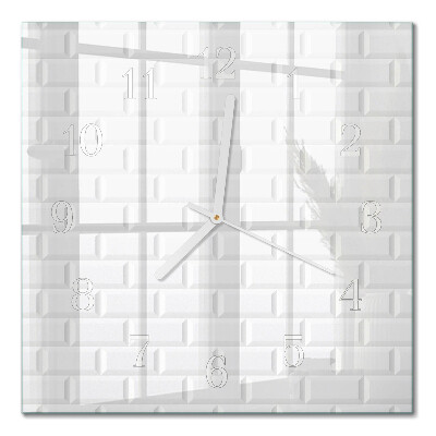 Square kitchen clock Brick