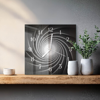 Glass clock square Vortex