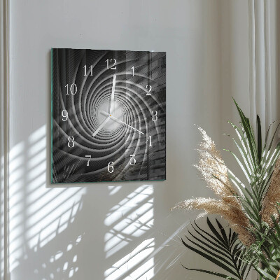 Glass clock square Vortex