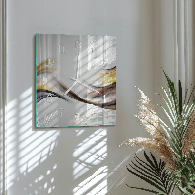Glass wall clock square Abstraction
