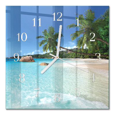 Glass clock square Beach