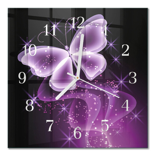 Square wall clock Butterfly