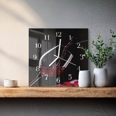 Square kitchen clock Wine