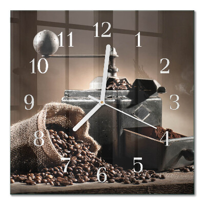 Glass clock square Coffee grinder