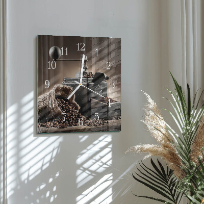 Glass clock square Coffee grinder