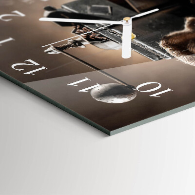 Glass clock square Coffee grinder