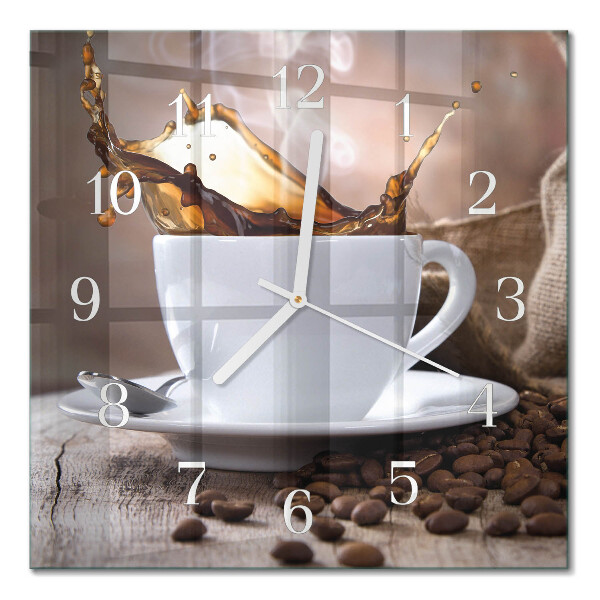 Square wall clock Coffee