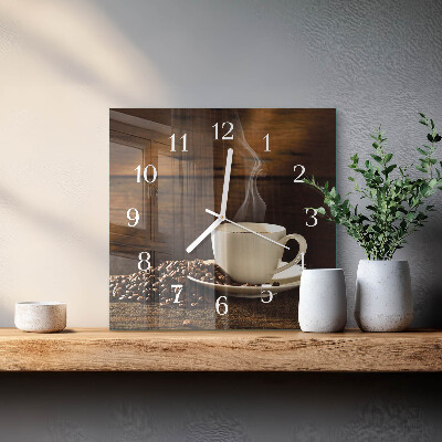 Square kitchen clock Coffee
