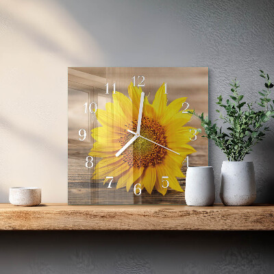 Square kitchen clock Sunflower