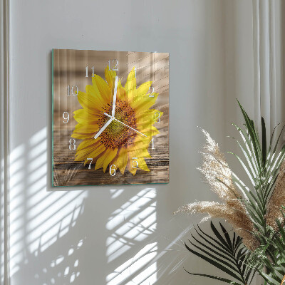 Square kitchen clock Sunflower