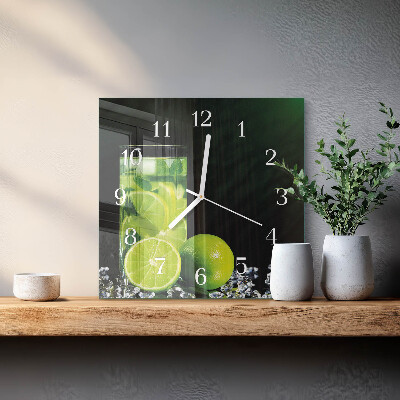 Square kitchen clock Calcium carbonate