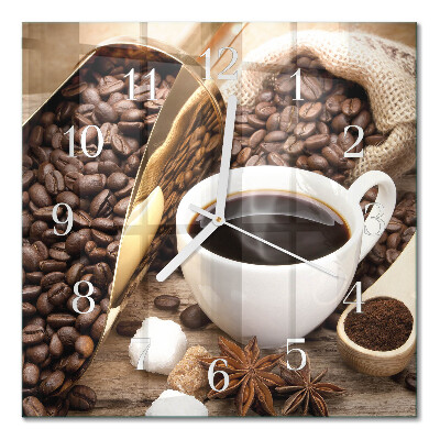 Square wall clock Coffee