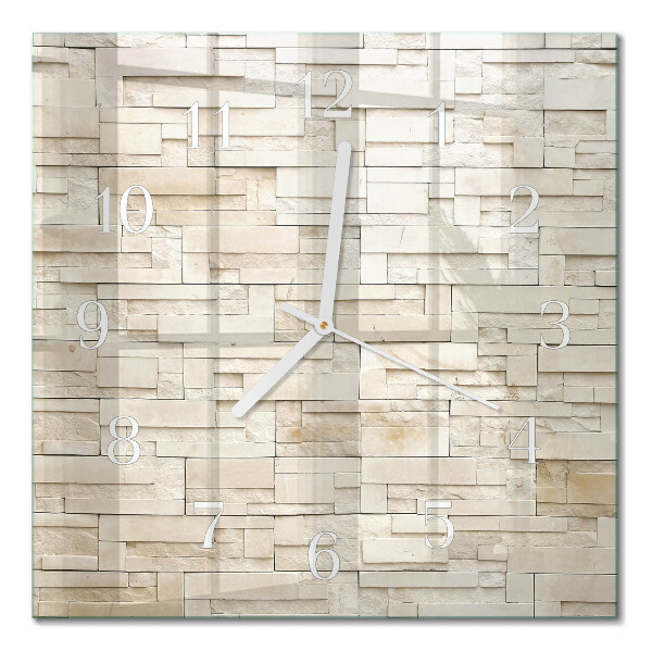 Glass wall clock square Stone wall