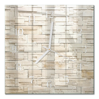 Glass wall clock square Stone wall