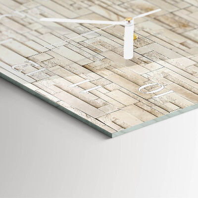 Glass wall clock square Stone wall