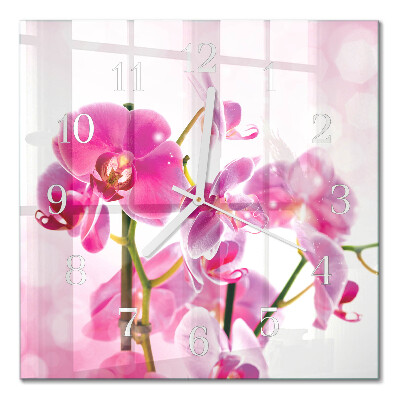 Square wall clock Orchid