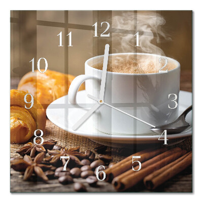 Square kitchen clock Cinnamon anise
