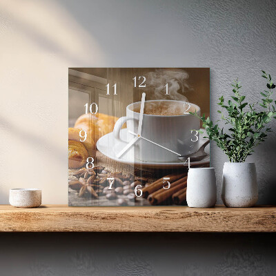 Square kitchen clock Cinnamon anise