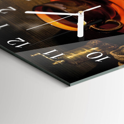 Glass wall clock square Coffee
