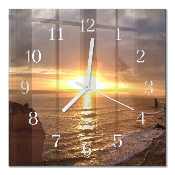 Square wall clock Sunset