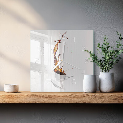 Square kitchen clock Coffee