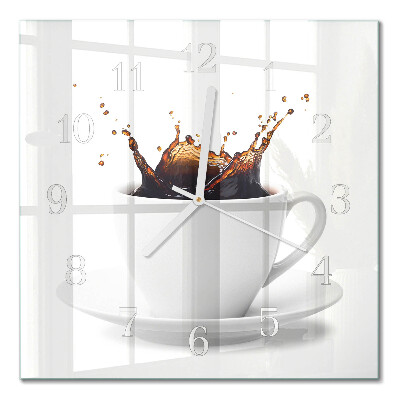 Glass wall clock square Coffee
