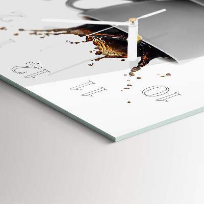 Glass wall clock square Coffee
