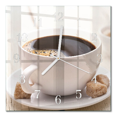 Square kitchen clock Coffee