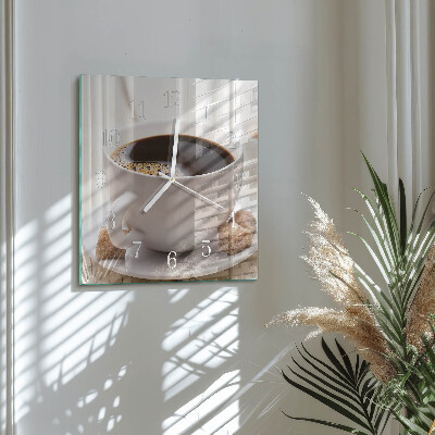 Square kitchen clock Coffee