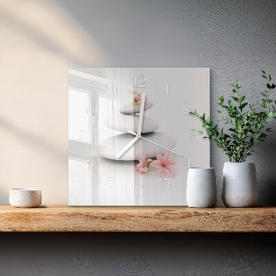 Square wall clock Stones