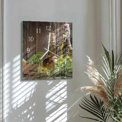 Glass clock square Oil