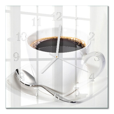 Glass clock square Coffee