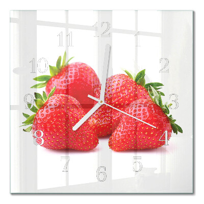 Square wall clock Strawberries
