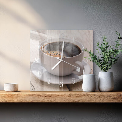 Square wall clock Coffee
