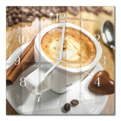 Square kitchen clock Coffee