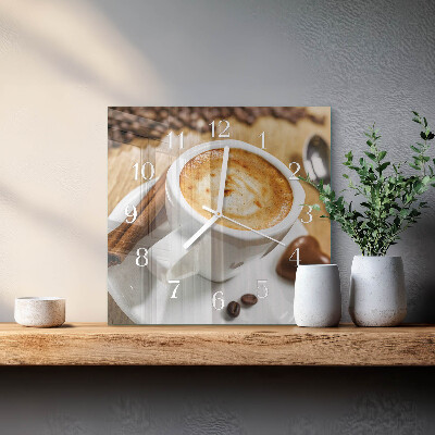 Square kitchen clock Coffee