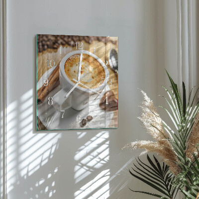 Square kitchen clock Coffee