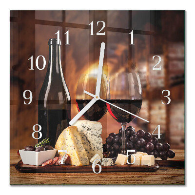 Square wall clock Wine