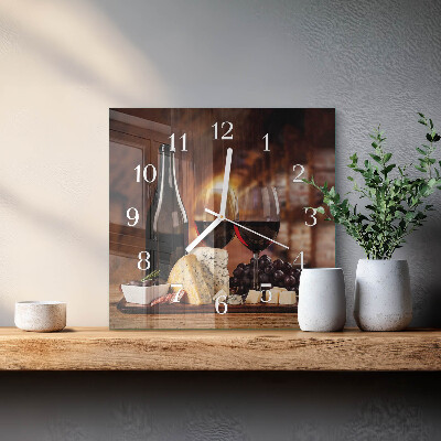 Square wall clock Wine