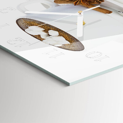 Glass wall clock square Chocolate