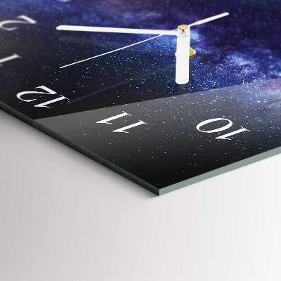 Glass clock square Galaxy